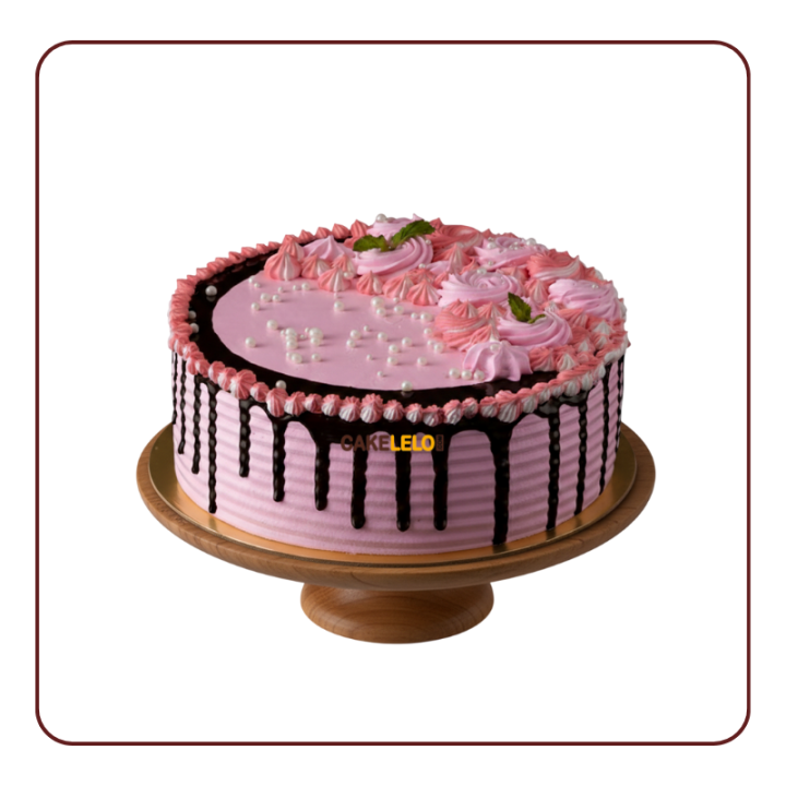 Fresh Chocolate Strawberry Cake – Layered chocolate sponge with whipped cream & strawberry topping | Online Cake Delivery