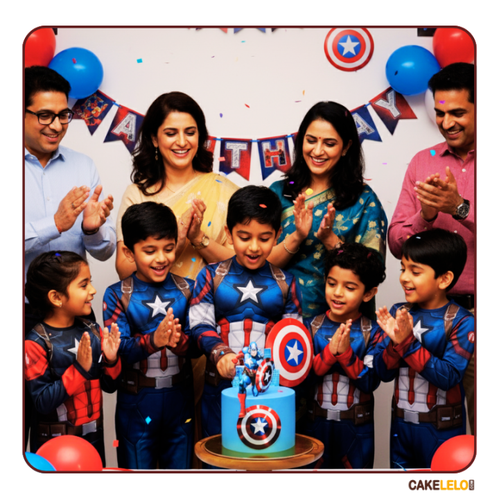Captain America Theme Cake in Kudasan Gandhinagar | Superhero Custom Cake