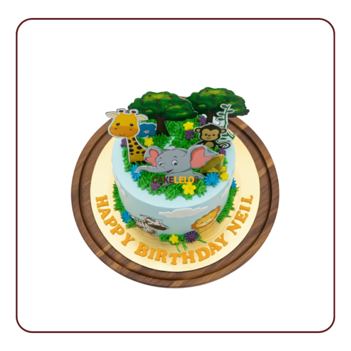 Jungle Theme Cake in Kudasan Gandhinagar | Safari Cake Design