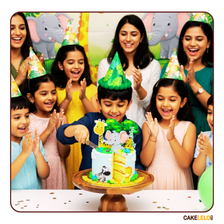 Jungle Theme Cake in Kudasan Gandhinagar | Safari Cake Design