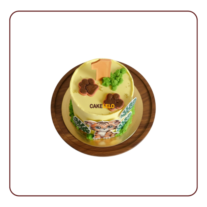 Little Lion Cake in Kudasan Gandhinagar | Cute Jungle Cake