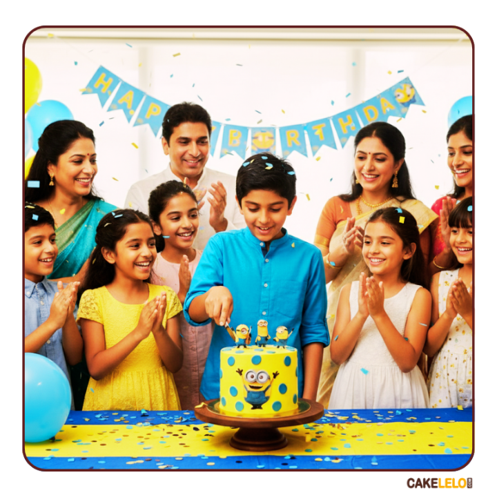 Minion with friend Cake