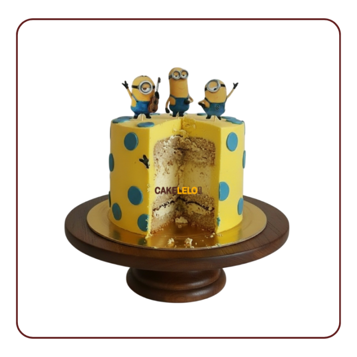 Minion with friend Cake