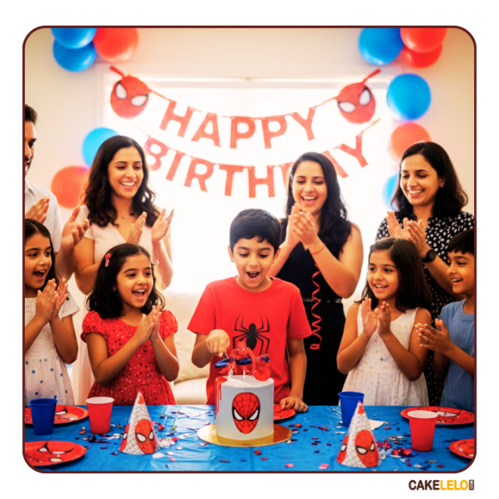 Spidey Action Pose Cake in Kudasan Gandhinagar | Superhero Kids Cake