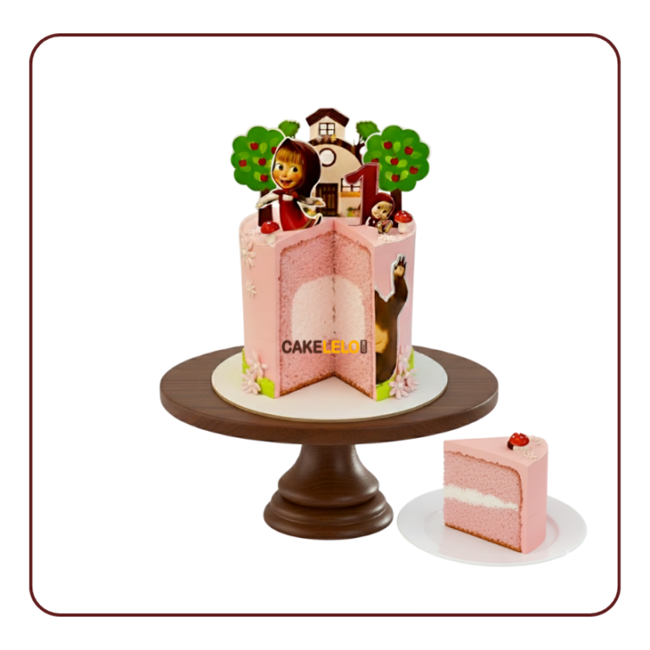Masha and the Bear Cake in Kudasan, Gandhinagar | Cartoon Theme Cake