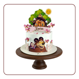 Masha Forest Theme Cake in Kudasan | Cartoon Woodland Cake
