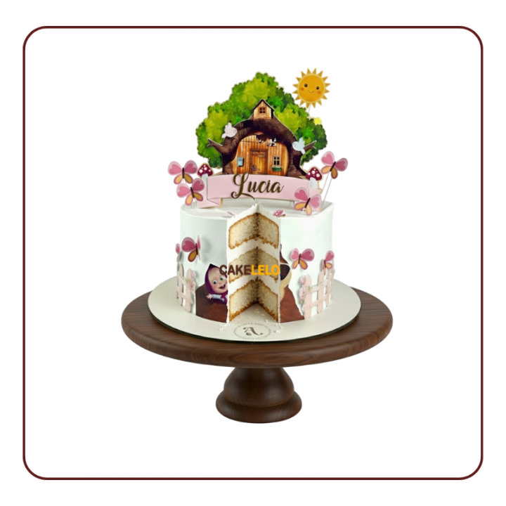 Masha Forest Theme Cake in Kudasan | Cartoon Woodland Cake