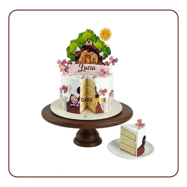 Masha Forest Theme Cake in Kudasan | Cartoon Woodland Cake