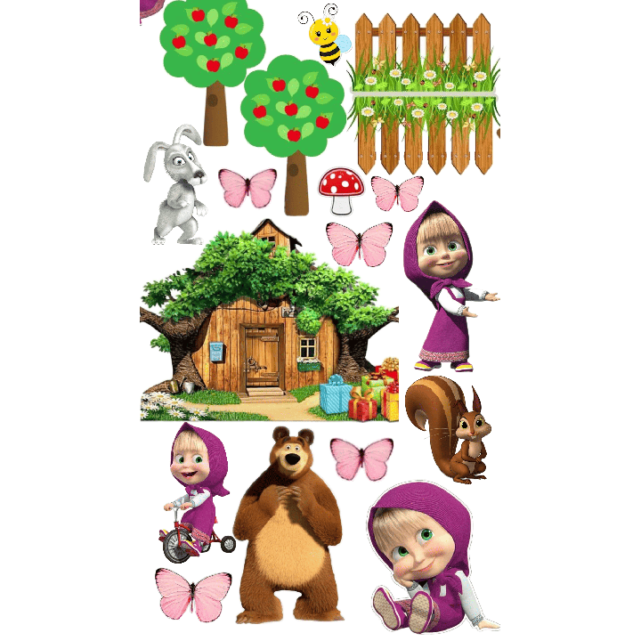 Masha Forest Theme Cake in Kudasan | Cartoon Woodland Cake