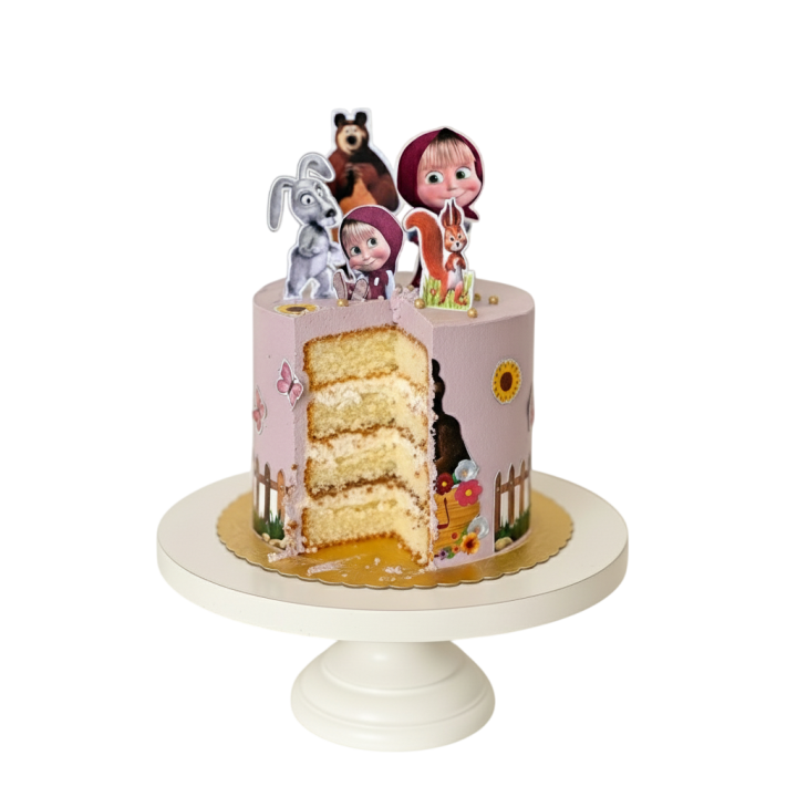 Mash and Bear World Cake in Kudasan| Cartoon Birthday Cake