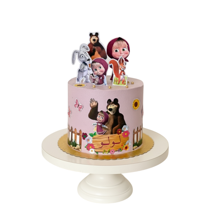 Mash and Bear World Cake in Kudasan| Cartoon Birthday Cake