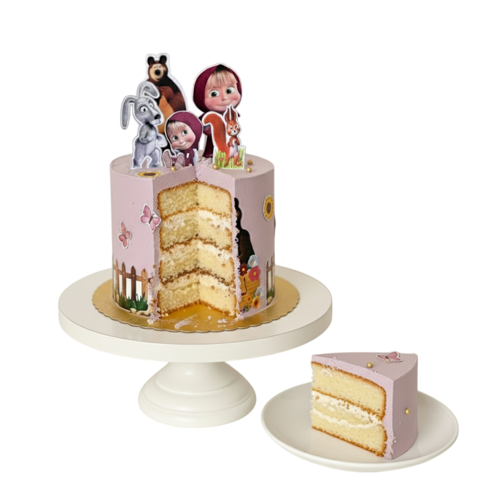 Mash and Bear World Cake in Kudasan| Cartoon Birthday Cake