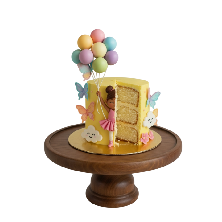 Girl with Rainbow Cake in Kudasan | Colorful Celebration Photography