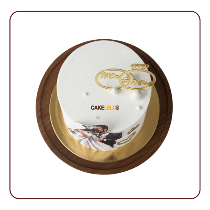 Eternal Love Cake in Kudasan | Premium Engagement Cake Design