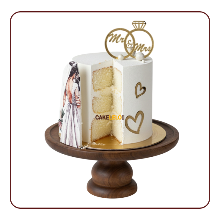 Eternal Love Cake in Kudasan | Premium Engagement Cake Design