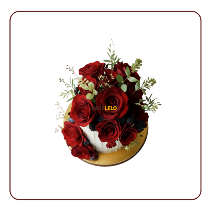 Forever Yours Cake in Kudasan | Elegant Engagement Designer Cake