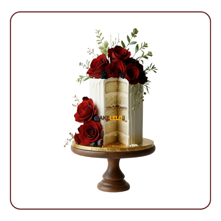 Forever Yours Cake in Kudasan | Elegant Engagement Designer Cake