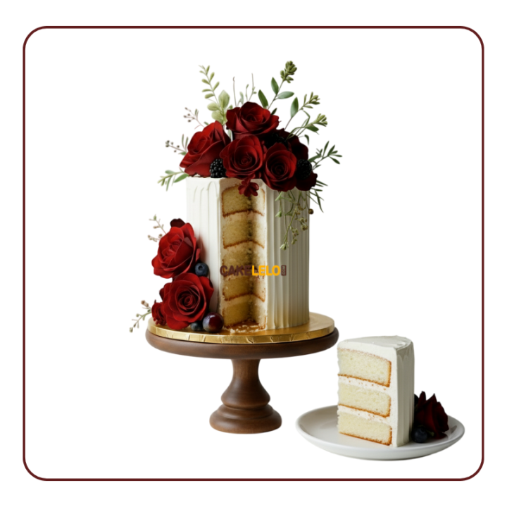 Forever Yours Cake in Kudasan | Elegant Engagement Designer Cake