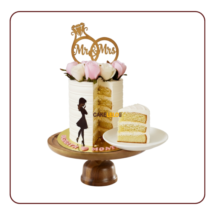 Golden Moment Cake in Kudasan | Engagement Celebration Cake