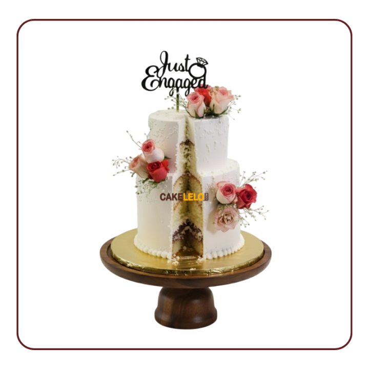 Just Engaged Cake in Kudasan | Engagement Announcement Cake