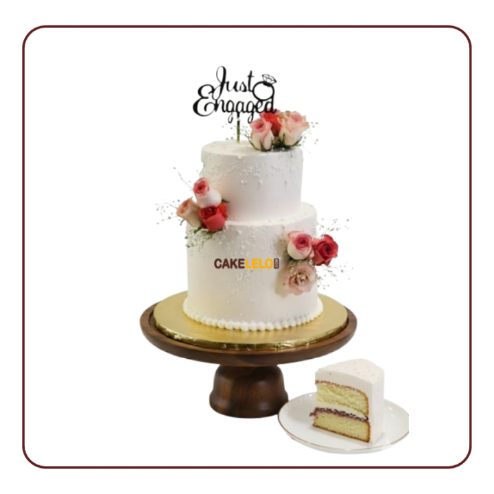 Just Engaged Cake in Kudasan | Engagement Announcement Cake