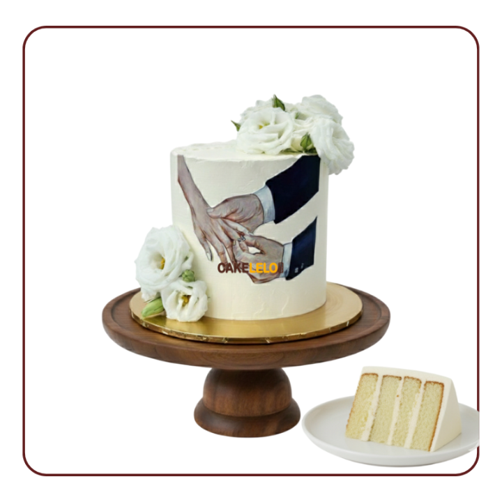 Love Blossom Engagement Cake | Best Cake Shop in  Gandhinagar