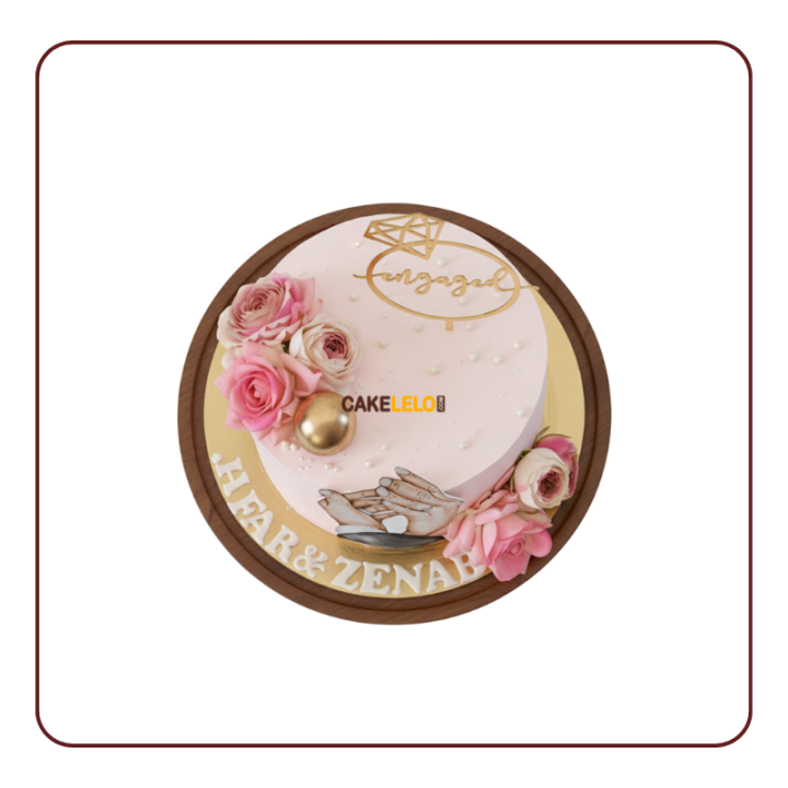 Perfect Pair Engagement Cake | Premium Bakery Kudasan Gandhinagar