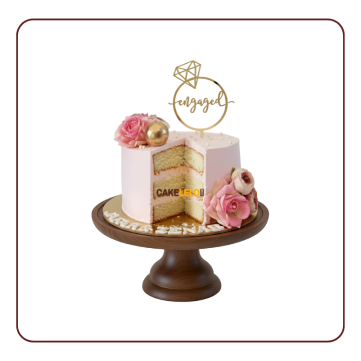 Perfect Pair Engagement Cake | Premium Bakery Kudasan Gandhinagar