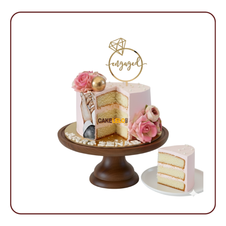 Perfect Pair Engagement Cake | Premium Bakery Kudasan Gandhinagar