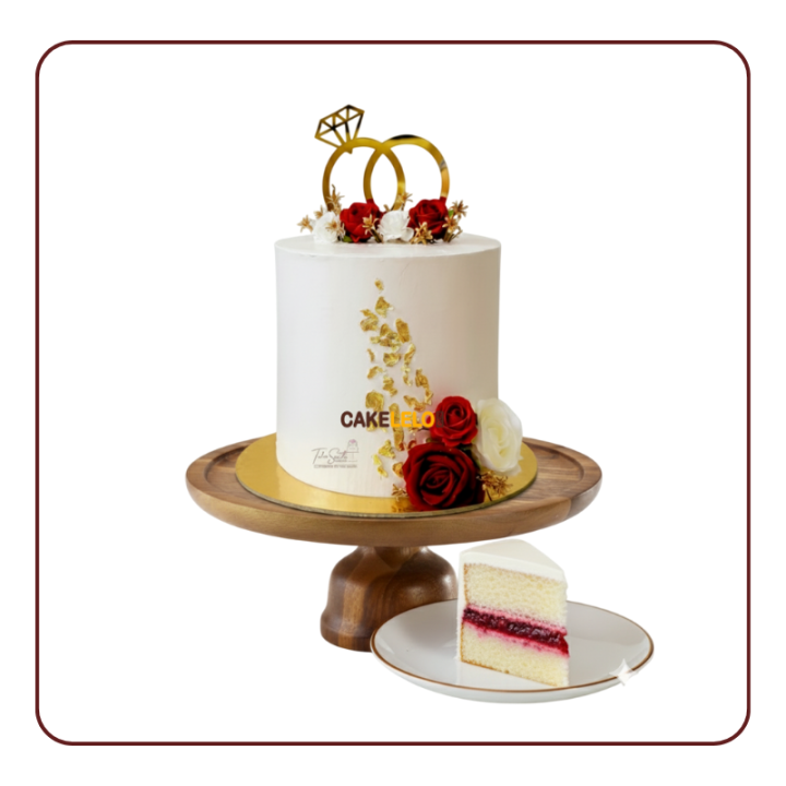 Sweet Beginnings Engagement Cake in Kudasan | Ring Ceremony Cake