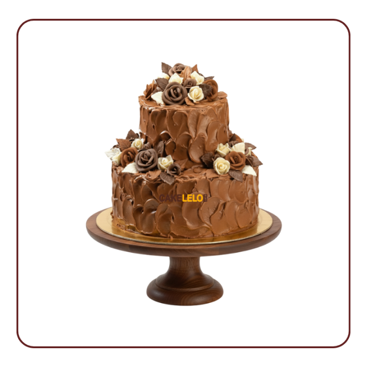 Choco Wedding Cake – a rich multi-tier chocolate truffle wedding cake with ganache drip for celebrations in Kudasan.