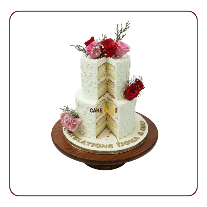 Rozy Cozy Wedding Cake in Kudasan, | Floral & Romantic