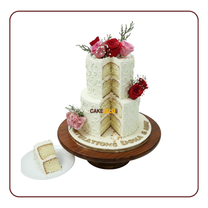Rozy Cozy Wedding Cake in Kudasan, | Floral & Romantic