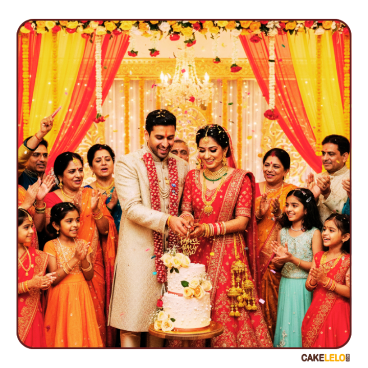 Timeless Union Cake – an elegant ivory tiered wedding cake with classic pearl and lace details, available in Kudasan.