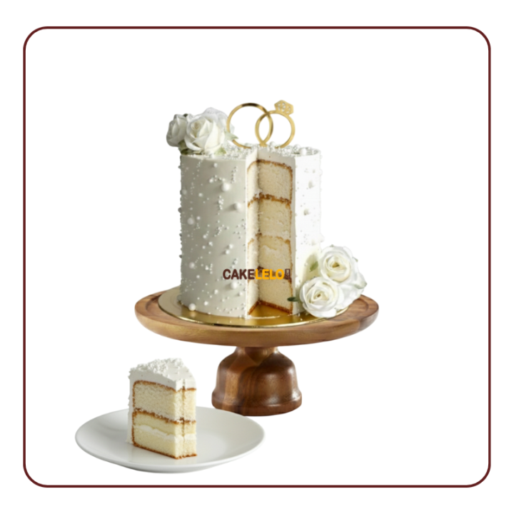 Urban Romance Wedding Cake in Kudasan| Modern & Chic