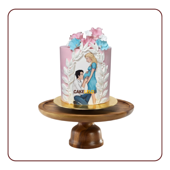 Little Feet Photo Cake Kudasan | Personalized Baby Shower Bakery