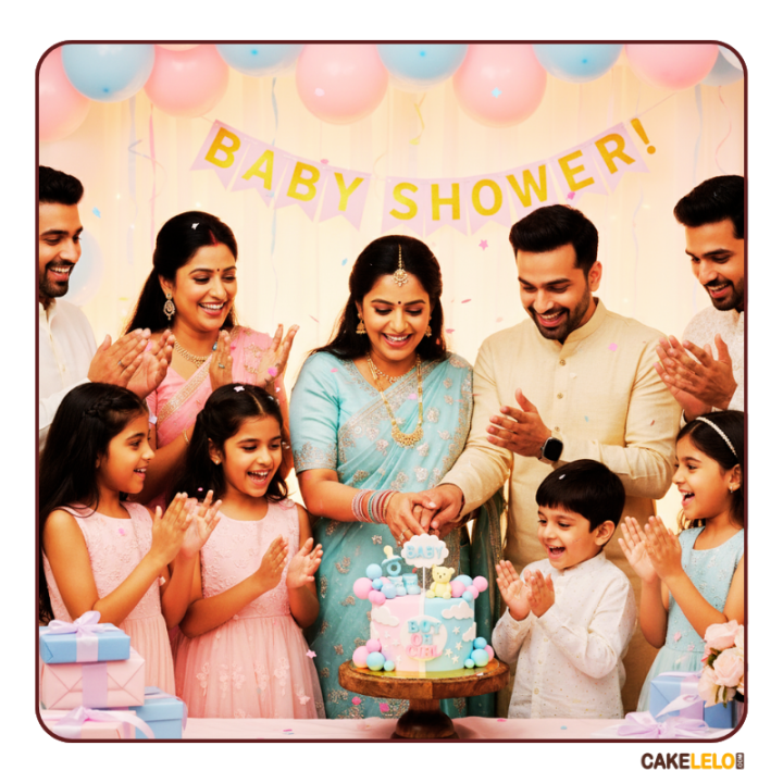 Pastel Hugs Gender Reveal Cake | Top Rated Bakery Kudasan