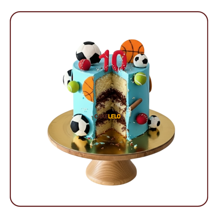 Athlete Cake | Cricket, Football & Basketball Cake in Gandhinagar