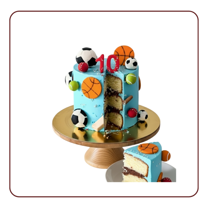 Athlete Cake | Cricket, Football & Basketball Cake in Gandhinagar