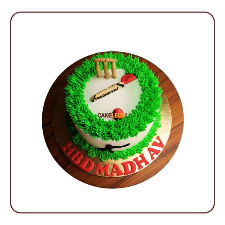 Cricket Fun Cake | Realistic Pitch & Grass Cake in Gandhinagar