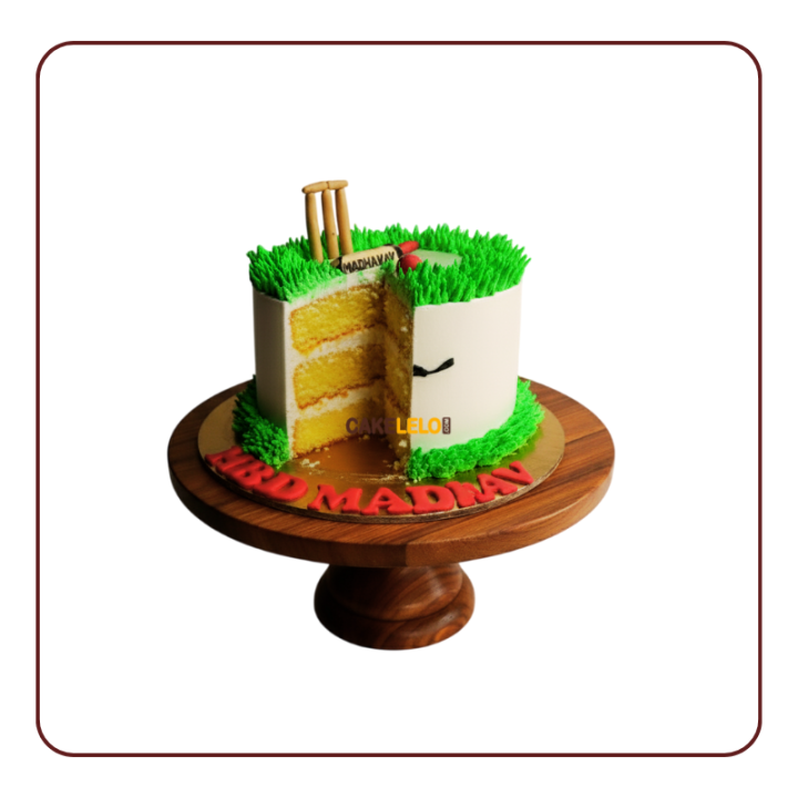 Cricket Fun Cake | Realistic Pitch & Grass Cake in Gandhinagar