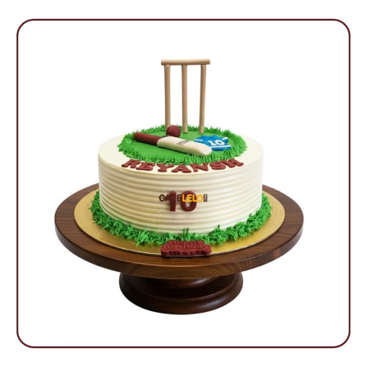 Reyansh Cricket Cake | Minimalist Sports Cake in Gandhinagar