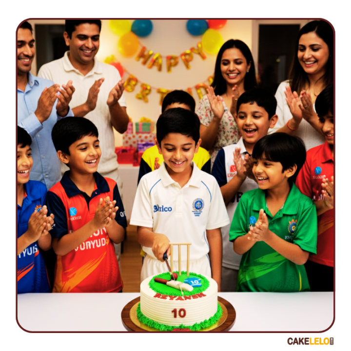 Reyansh Cricket Cake | Minimalist Sports Cake in Gandhinagar