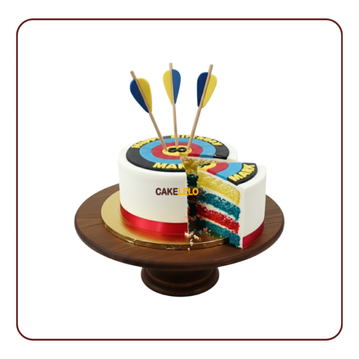 Dart Theme Cake | Bullseye Birthday Cake in Kudasan, Gandhinagar
