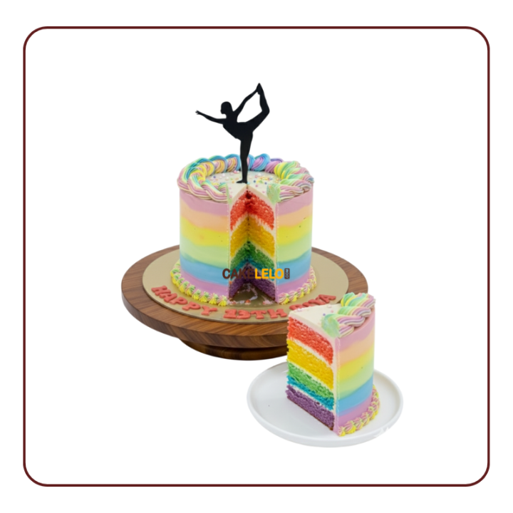Gymnastics Glory Cake | Rainbow Teen Cake in Gandhinagar