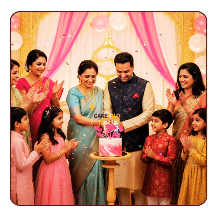 Celebration of Us Cake | Custom Photo Anniversary Cake Kudasan