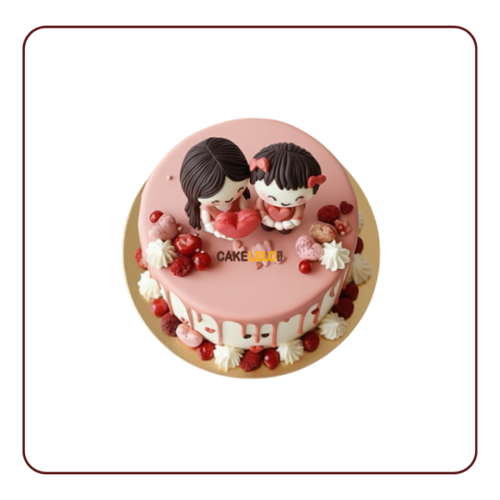 Cutie Couple Cake | Cute Anniversary Cake Kudasan Gandhinagar