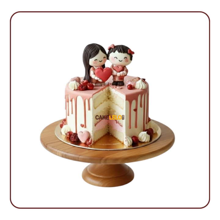 Cutie Couple Cake | Cute Anniversary Cake Kudasan Gandhinagar
