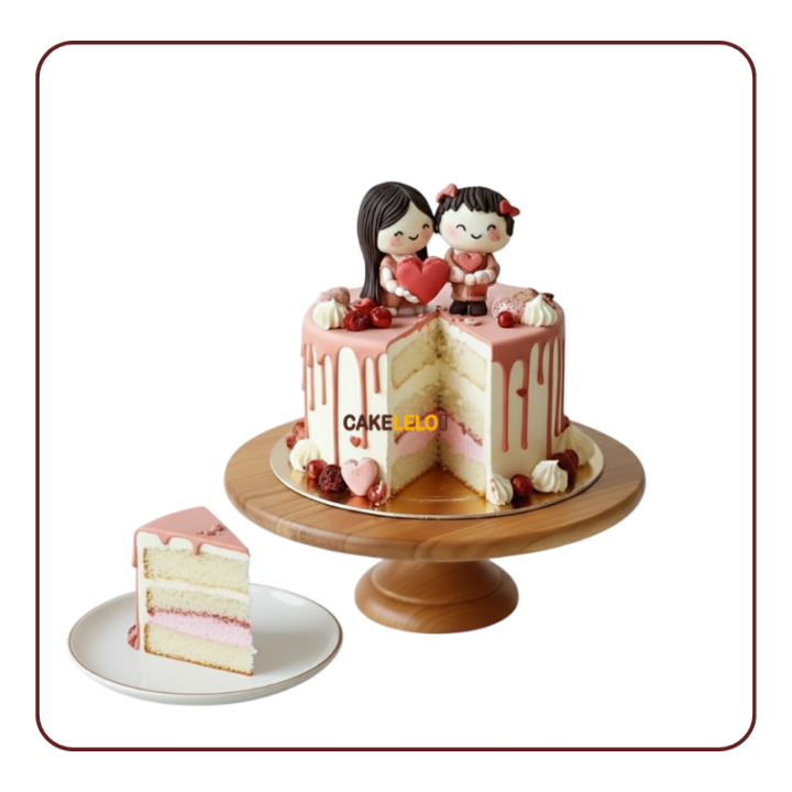 Cutie Couple Cake | Cute Anniversary Cake Kudasan Gandhinagar